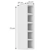 Armoire supérieure ouverte SABRYA – largeur 15 cm, blanc Voir les images du produit 2