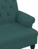A close-up view of the armrest and seat of a dark green fabric bench. Náhľad obrázku produktu