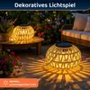 Solar Gartenlampe Boho Stil, handgewebte Rattan Solar Produktbild-Vorschau 5