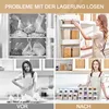 A collage showing before and after images of kitchen storage, with a focus on organizing dry goods in clear containers. Produktbild-Vorschau