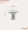 8x Möbelknöpfe Weiß Schrankknöpfe Aluminium Möbelgriff Produktbild-Vorschau 2