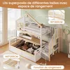 Etagenbett 90x200 & 140x200 cm Massivholz, Hausbett mit Produktbild-Vorschau 6