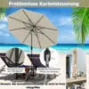 A beach scene with a large umbrella, lounge chairs, and palm trees. Náhled obrázku produktu