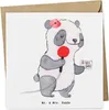 Mr. & Mrs. Panda Grußkarte Sportreporterin Herz - Weiß - Produktbild-Vorschau 1