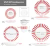 Split rouge 30pcs service combiné vaisselle rayée rayures Voir les images du produit 5