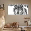 MuchoWow® Poster Tierprofil Wolf in schwarz und weiß 160x80 Produktbild-Vorschau 6