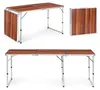 Tavolino da campeggio pieghevole, piano marrone, 180x60 cm, Anteprima dell’immagine prodotto 2