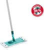 A mop with a teal cleaning head and a silver handle is shown against a white background. A circular red marketing badge is in the upper right corner. Produktbild-Vorschau