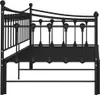 A black metal bed frame shown from the side against a white background. Produktbild-Vorschau