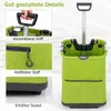A product image showcasing a green shopping trolley with close-up details of its features. Produktbild-Vorschau