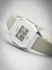 A close-up shot of a Casio digital watch with a beige leather strap. Produktbild-Vorschau
