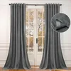 2 rideaux en velours opaque, gris foncé fronceur Rideau, Voir les images du produit 1