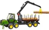 Bruder John Deere 1210E trekker met aanhanger, beladen met Productafbeelding-voorbeeld 12