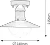 A technical drawing of a ceiling light with dimensions indicated. Anteprima dell’immagine prodotto