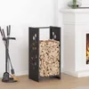 vidaXL Stojan na palivové dřevo černý 40x30x80 cm Ocel Náhled obrázku produktu 2
