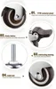 A collage of images highlighting the features of a caster wheel. Náhled obrázku produktu