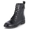 A black leather lace-up boot is shown from a three-quarter angle against a white background. Produktbild-Vorschau