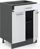 A kitchen base cabinet with a drawer and two doors, shown from a three-quarter front angle against a white background. Produktbild-Vorschau