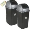 2er Set Mülleimer Schwingdeckel Mülleimer Küche 60l Groß Produktbild-Vorschau 1