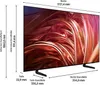 A diagram showing the dimensions of a television. Produktbild-Vorschau
