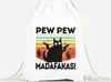 Turnbeutel Pew Pew Madafakas! schwarze Katze Spruch Meme Produktbild-Vorschau 2