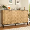 Merax Mosaik Sideboard mit 2 Türen in Holzoptik, Kommode Produktbild-Vorschau 1