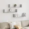 vidaXL Mensole a muro 3 pz. Grigio cemento 80x18x18 cm Anteprima dell’immagine prodotto 7
