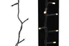 A split image showing a string of LED lights against a white background on the left and a black background on the right. Produktbild-Vorschau