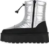 A side view of a silver and black winter boot with a platform sole. Produktbild-Vorschau