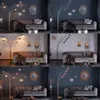 Collage of living room scenes featuring a tufted sofa and a floor lamp. Produktbild-Vorschau