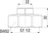 JS ABGANGSVERSCHRAUBUNG           FUER KUPFERROHR, 22MM x 1 Produktbild-Vorschau 2