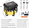 A product shot of a pipe inspection camera system with its accessories and a detailed specification table. Anteprima dell’immagine prodotto