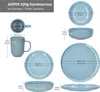 32 szt Serwis kombinowany Jasper szary niebieski kamionka 8 Podgląd zdjęcia produktu 5