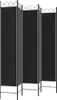 vidaXL Paravento a 6 pannelli, nero, 240x220 cm, in tessuto Anteprima dell’immagine prodotto 5