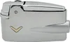 A close-up, side view of a chrome-plated Ronson Premier Varatronic gas lighter. Náhled obrázku produktu