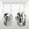 48-mm-V-Umlenkrolle – Edelstahl – 2 Kugellager – Fitness – Produktbild-Vorschau 3