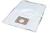 A white vacuum cleaner bag with a brown cardboard insert and a blue circular seal. Produktbild-Vorschau