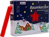 A box of red Christmas tree candles with a winter scene illustration. Anteprima dell’immagine prodotto