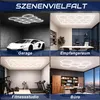 Collage showing different room settings with hexagon LED lights. Voir les images du produit