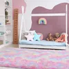 Flauschig Hochflor Teppich Regenbogen, Waschbarer Teppich Produktbild-Vorschau 4