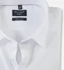 A close-up view of a white OLYMP brand dress shirt, focusing on the collar and label details. Produktbild-Vorschau