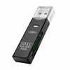 A black USB 3.0 SDXC Micro SDXC card reader shown at an angle against a white background. Produktbild-Vorschau
