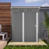GIHAUVIA Metall Gerätehaus grau 140x72,4x182 cm (B x T x H) Produktbild-Vorschau 11
