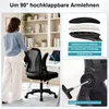 Bürostuhl ergonomisch mit Mesh-Rückenlehne, 90° klappbare Produktbild-Vorschau 3