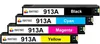 Four ink cartridges stacked diagonally on a white background. Produktbild-Vorschau