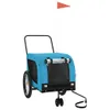 vidaXL Cani da Rimorchio per Biciclette Tessuto Oxford Blu Anteprima dell’immagine prodotto 1