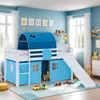 Homestyle4u Hochbett 90x200 Kinder mit Lattenrost Rutsche Produktbild-Vorschau 1