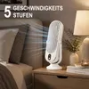 Tischventilator Akku Weiß 5 Stufen leise | 1200 mAh, LED Produktbild-Vorschau 4