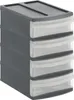 Rotho Schubladenbox Tower Systemix XS 4 Schübe anthrazit Produktbild-Vorschau 1