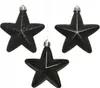 Christbaumschmuck unzerbrechlich Sterne schwarz 6er Set Produktbild-Vorschau 2